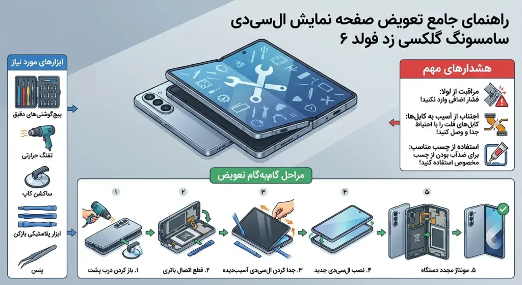 تعویض ال سی دی Z Fold 6