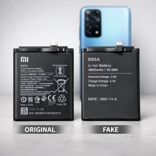 تفاوت بین باتری اورجینال و کپی گوشی شیائومی نوت 11