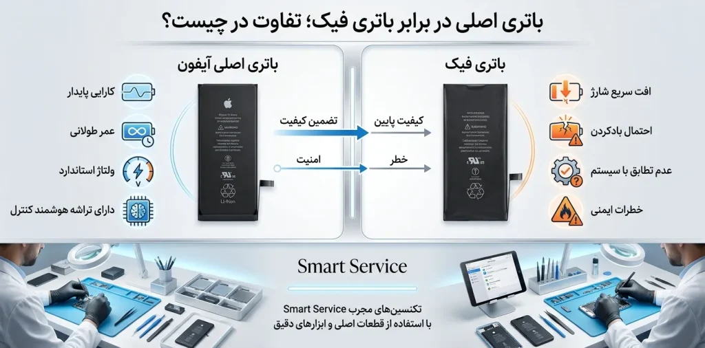 باتری اصلی در برابر باتری فیک
