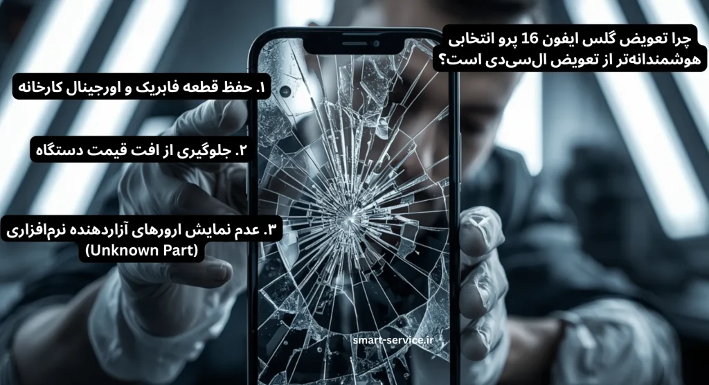 چرا تعویض گلس ایفون 16 پرو انتخابی هوشمندانهتر از تعویض السیدی است؟
