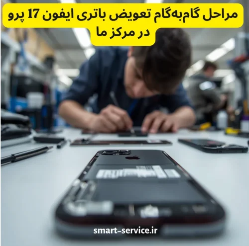 مراحل گامبهگام تعویض باتری ایفون 17 پرو در مرکز ما