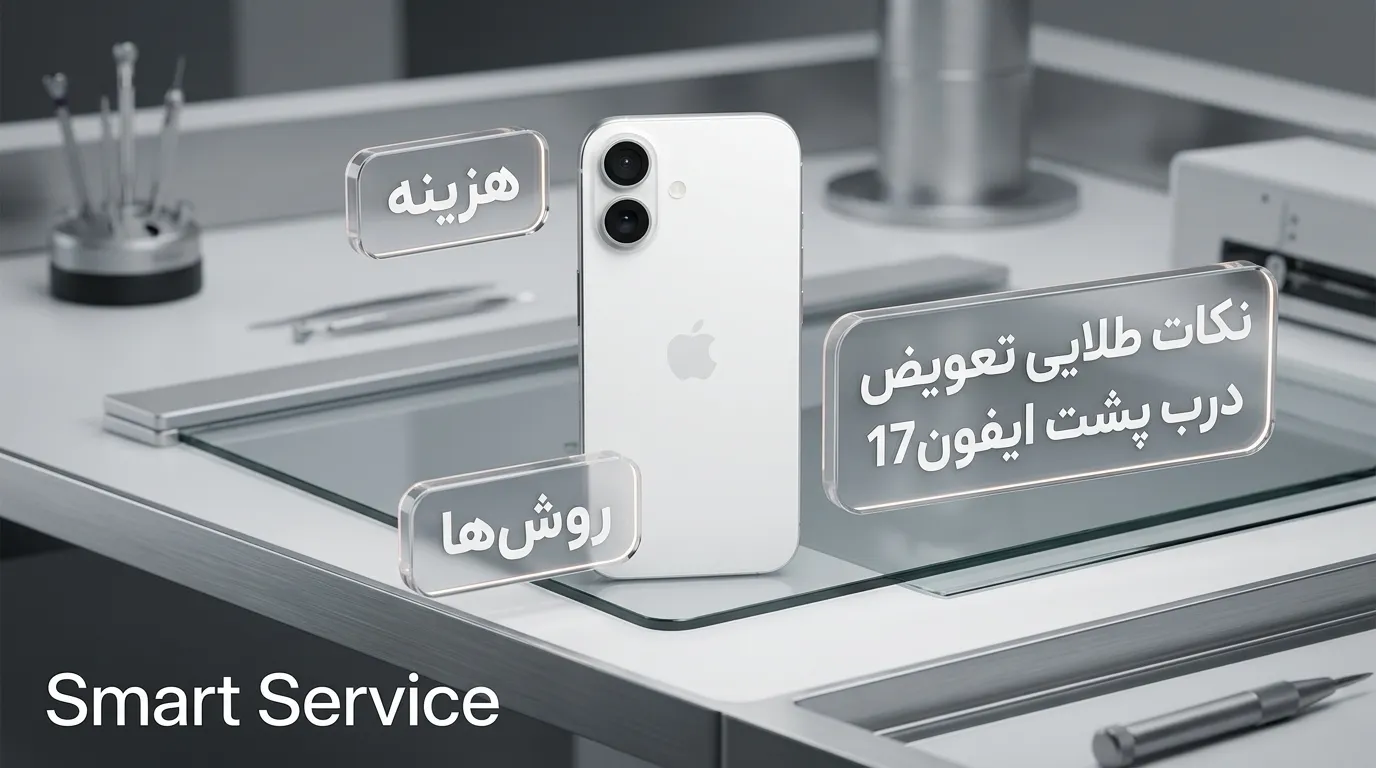 راهنمای جامع تعویض درب پشت آیفون ۱۷ (هزینه، روش‌ها و نکات طلایی)