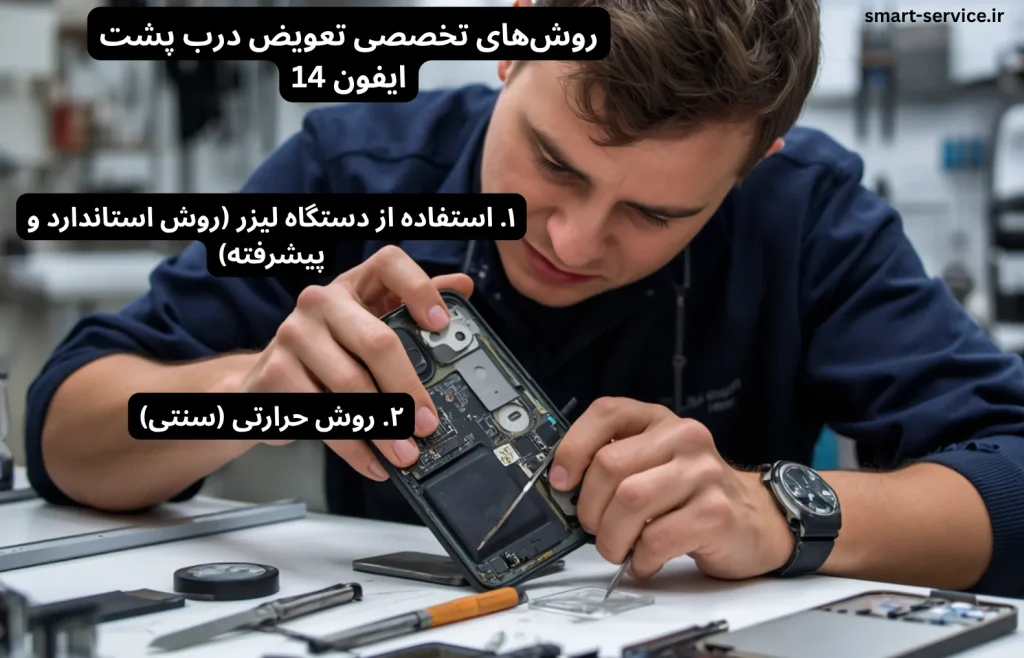 روشهای تخصصی تعویض درب پشت ایفون 14