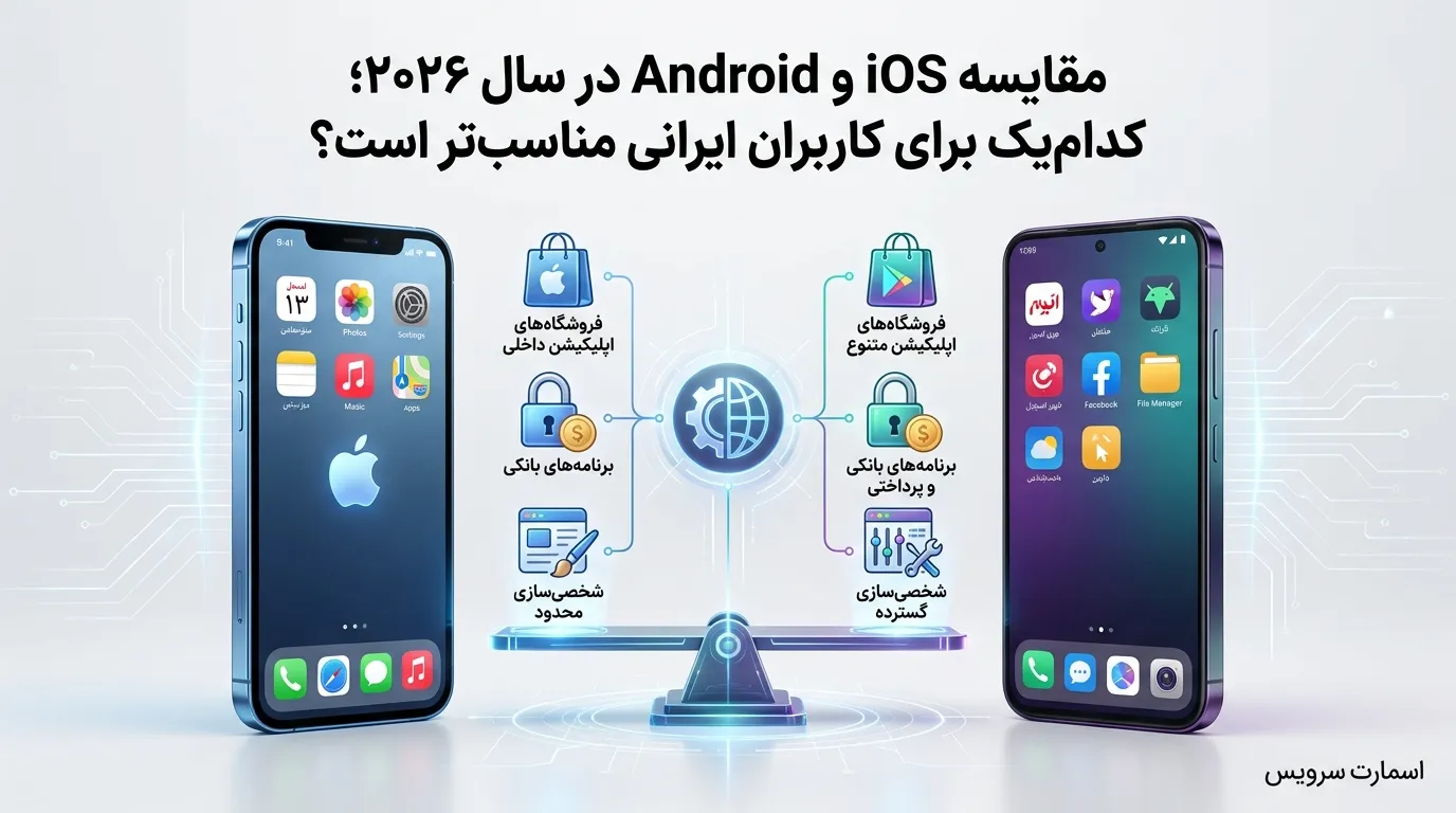 مقایسه iOS و اندروید در ۲۰۲۶؛ آیفون بخریم یا گوشی اندرویدی؟